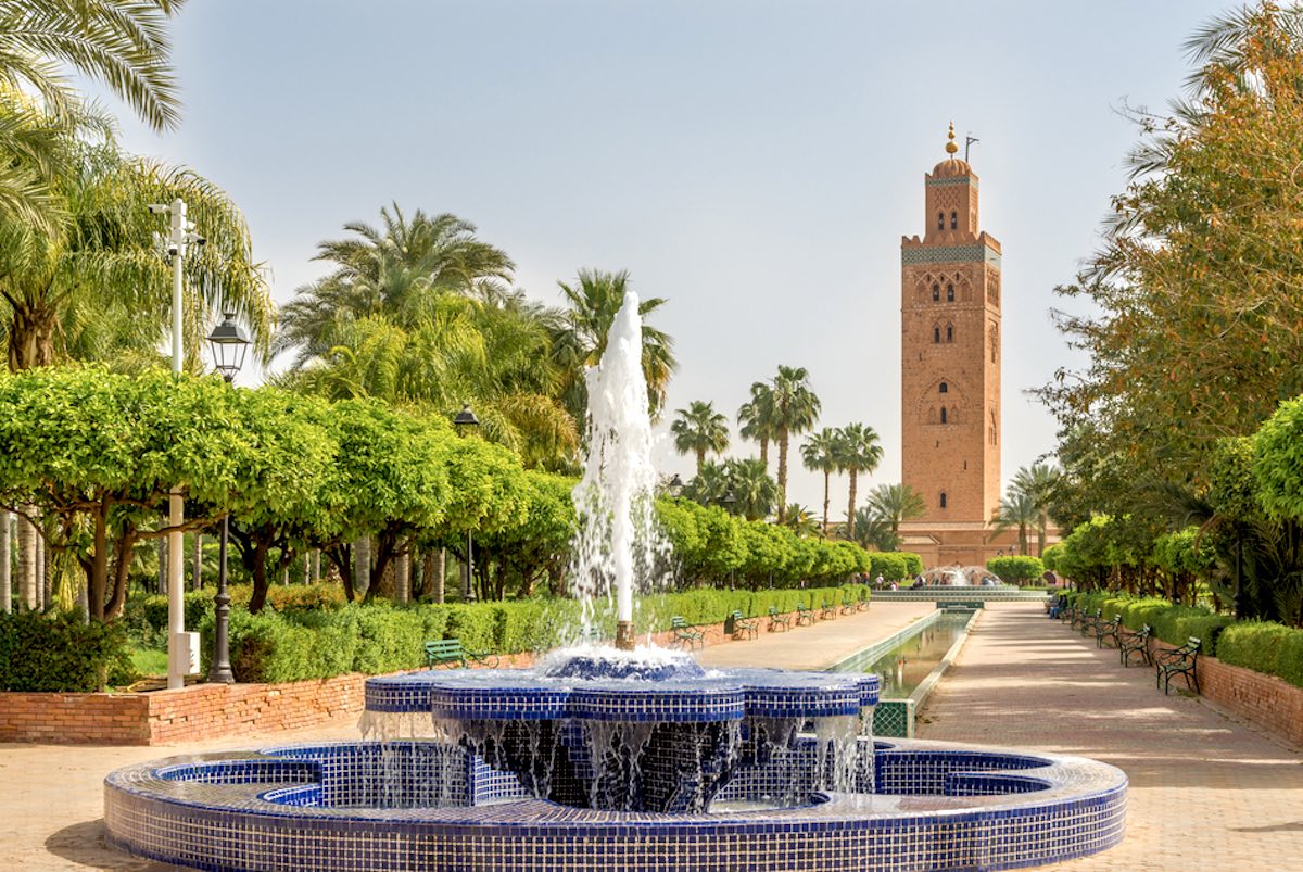Mosquée de la Koutoubia depuis le petit jardin